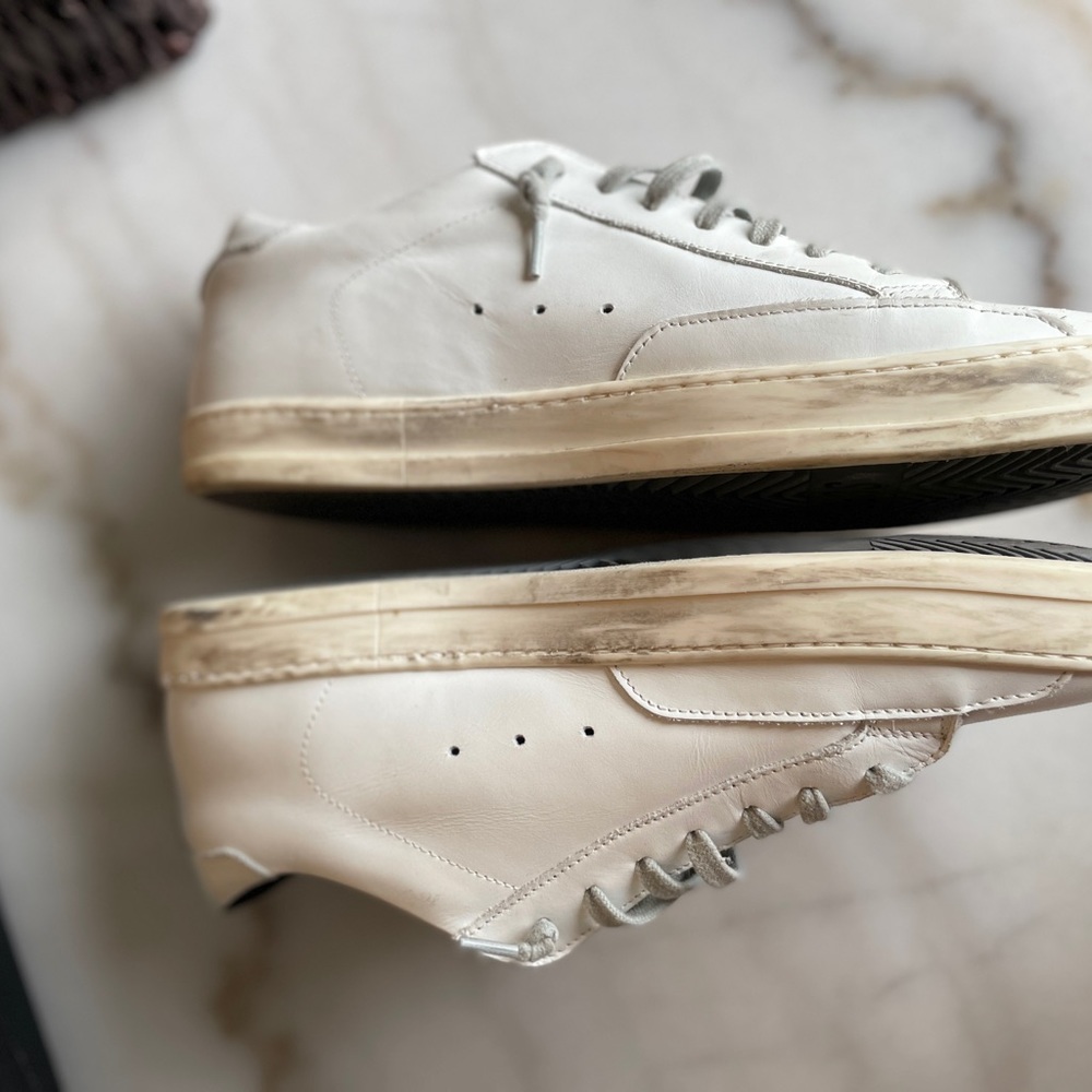 P448 John White Leather Low-Top Italian Sneaker Size 40 - Picture 15 of 16